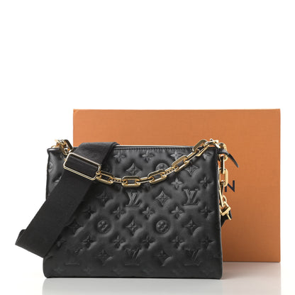 Louis Vuitton Lambskin Embossed Monogram Coussin PM Black 10 of 10