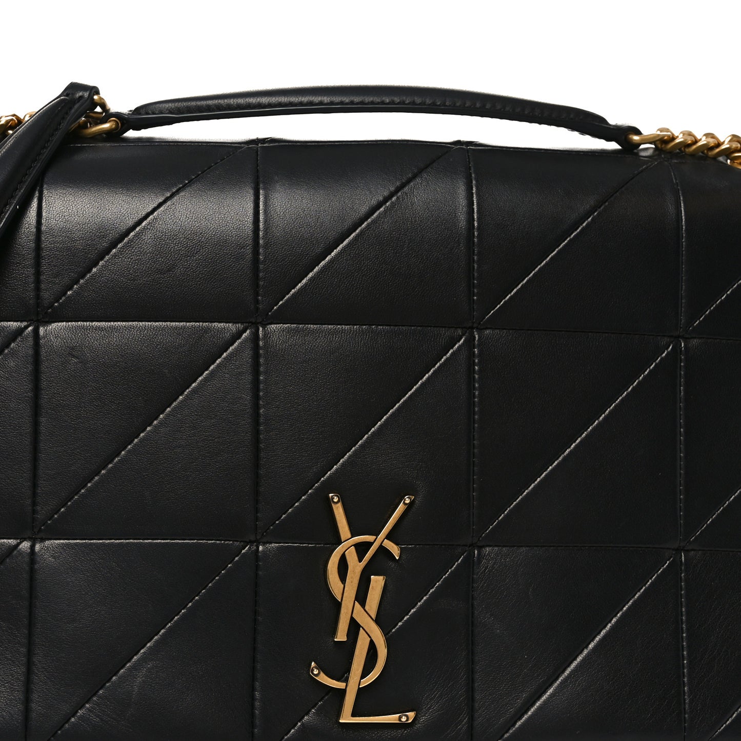 Lambskin Patchwork Monogram Large Jamie Black