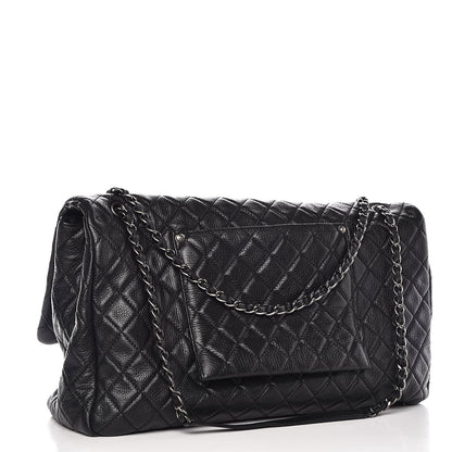 Chanel Calfskin Quilted XXL Travel Flap Bag Black 4 of 8