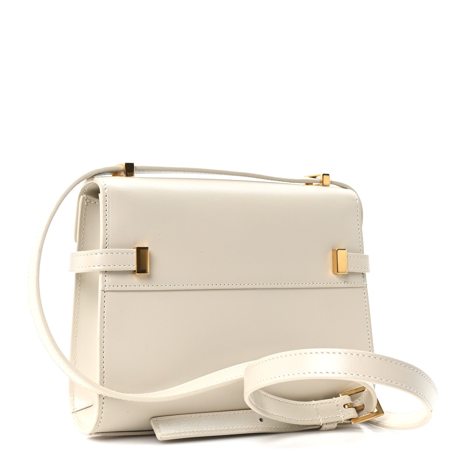 Saint Laurent Smooth Calfskin Mini Manhattan Shoulder Bag Blanc Vintage 3 of 11