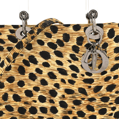Christian Dior Canvas Leopard Print Medium Lady Dior 8 of 11