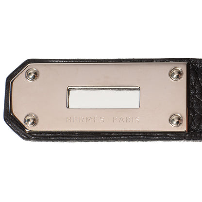 Hermes Taurillon Clemence Shoulder Kelly 40 Black 7 of 23