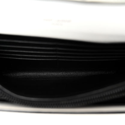 Saint Laurent Grain De Poudre Square Dot Print Monogram Chain Wallet White Matte Black 6 of 10