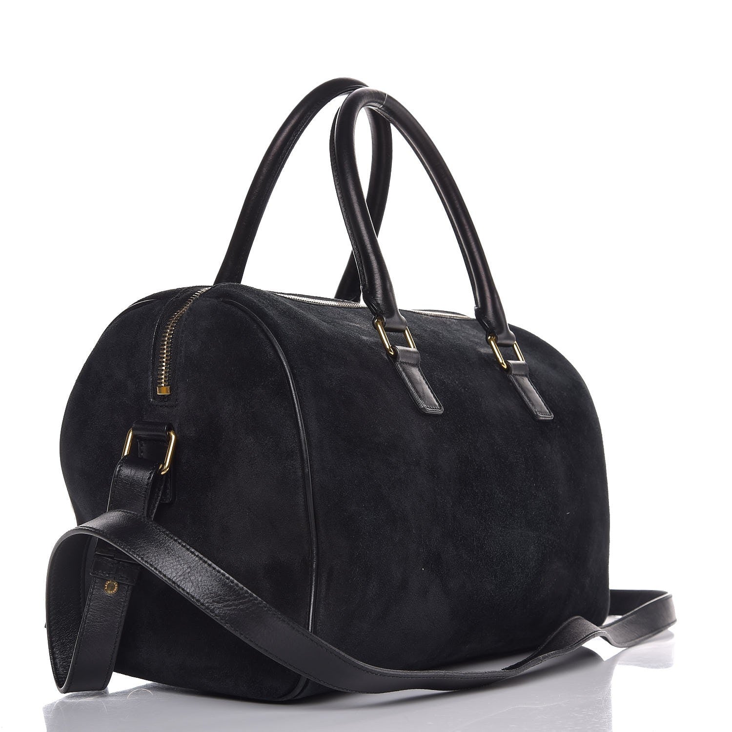 Saint Laurent Calfskin Suede Classic Duffle 6 Black 3 of 14