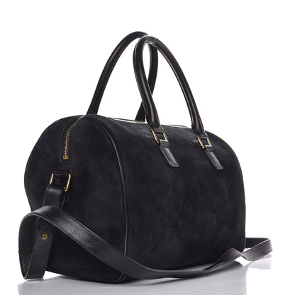 Saint Laurent Calfskin Suede Classic Duffle 6 Black 3 of 14