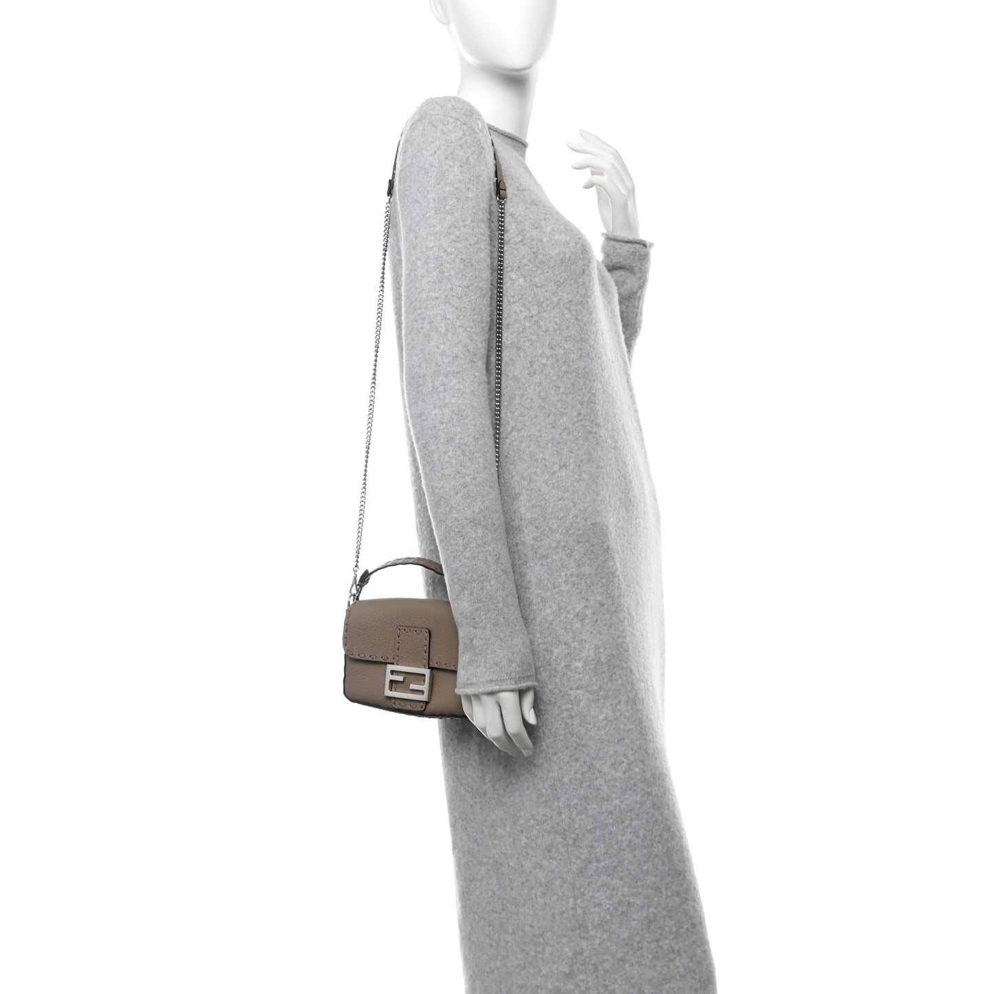 Cuoio Roma Sellerissima Nappa Sintetica Tape Stitch Mini Baguette Corda