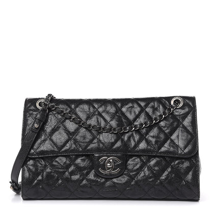 Chanel Crumpled Grained Calfskin Jumbo CC Crave Flap Black 1 of 15