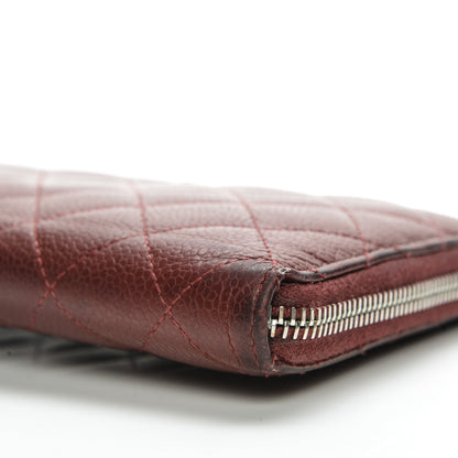 Chanel Caviar Quilted Large Zip Around Organizer Wallet Dark Red 12 of 13