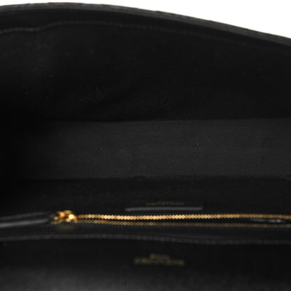 Saint Laurent Grain De Poudre Textured Mixed Matelasse Large Triquilt Monogram Satchel Black 5 of 9