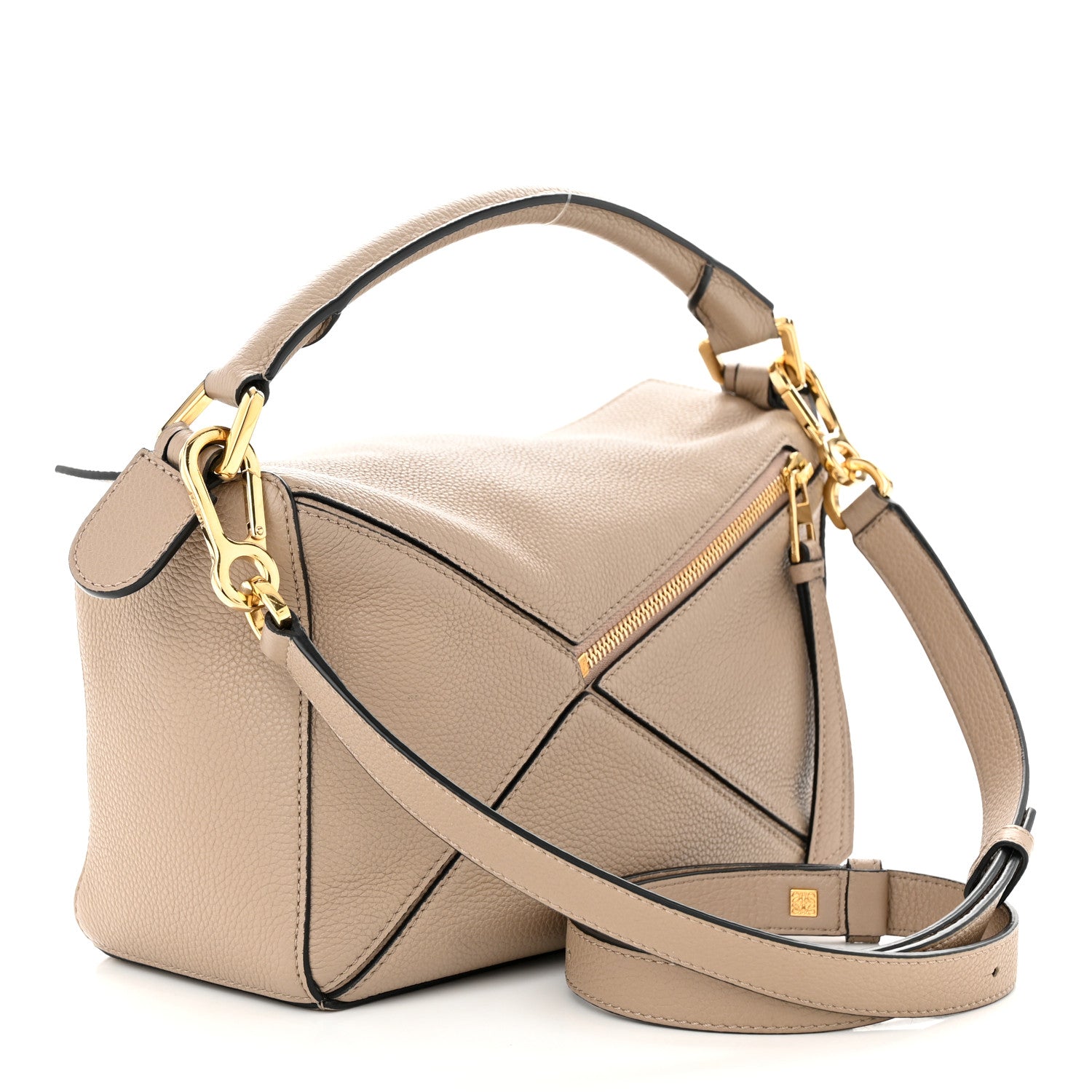 Loewe Grained Calfskin Small Puzzle Bag Sand 3 of 9