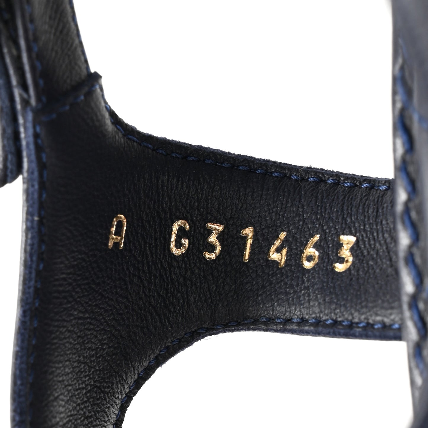 Lambskin Chain CC Logo Thong Sandals 39.5 Navy