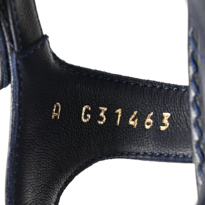 Chanel Lambskin Chain CC Logo Thong Sandals 39.5 Navy 8 of 12