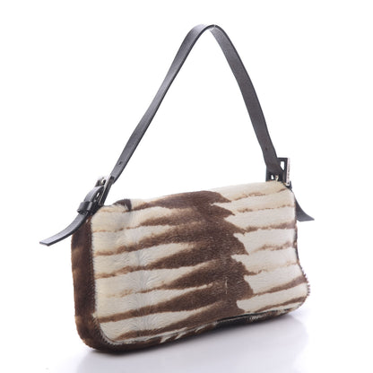 Fendi Calf Hair Zebra Print Baguette Brown 3 of 10
