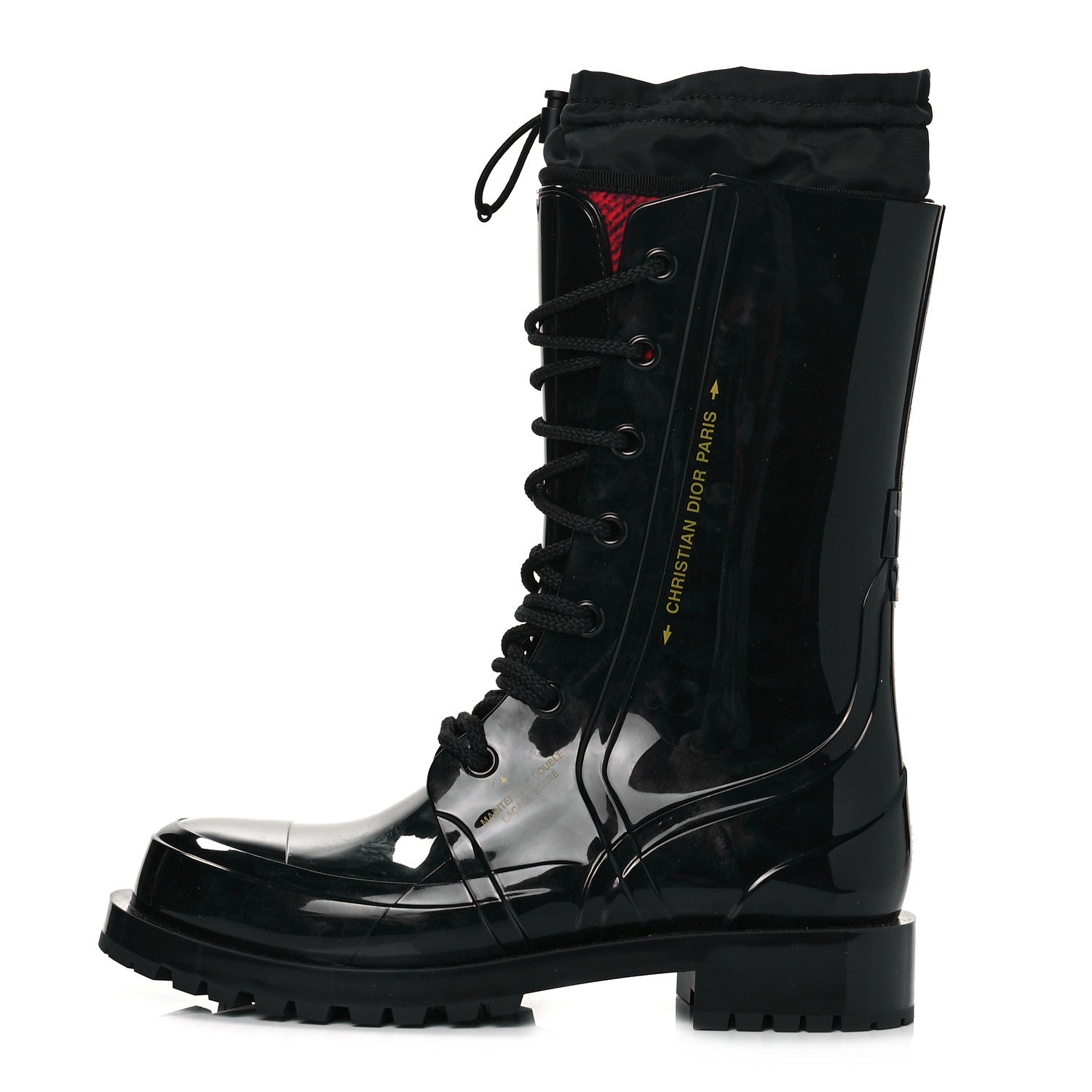 Christian Dior Shiny Rubber Diorcamp Low Boots 39 Black 1 of 8