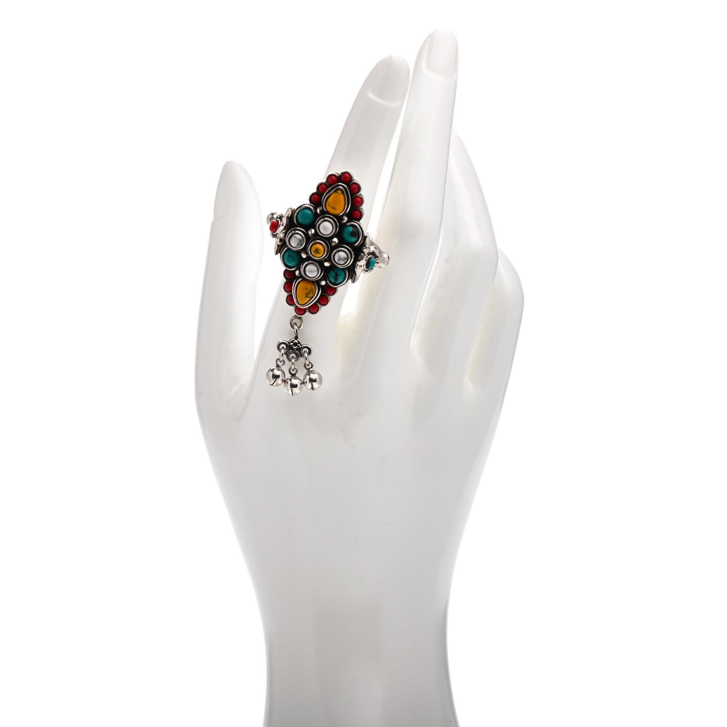 Sterling Silver Howlite Resin Anger Forest Ring 55 7.25