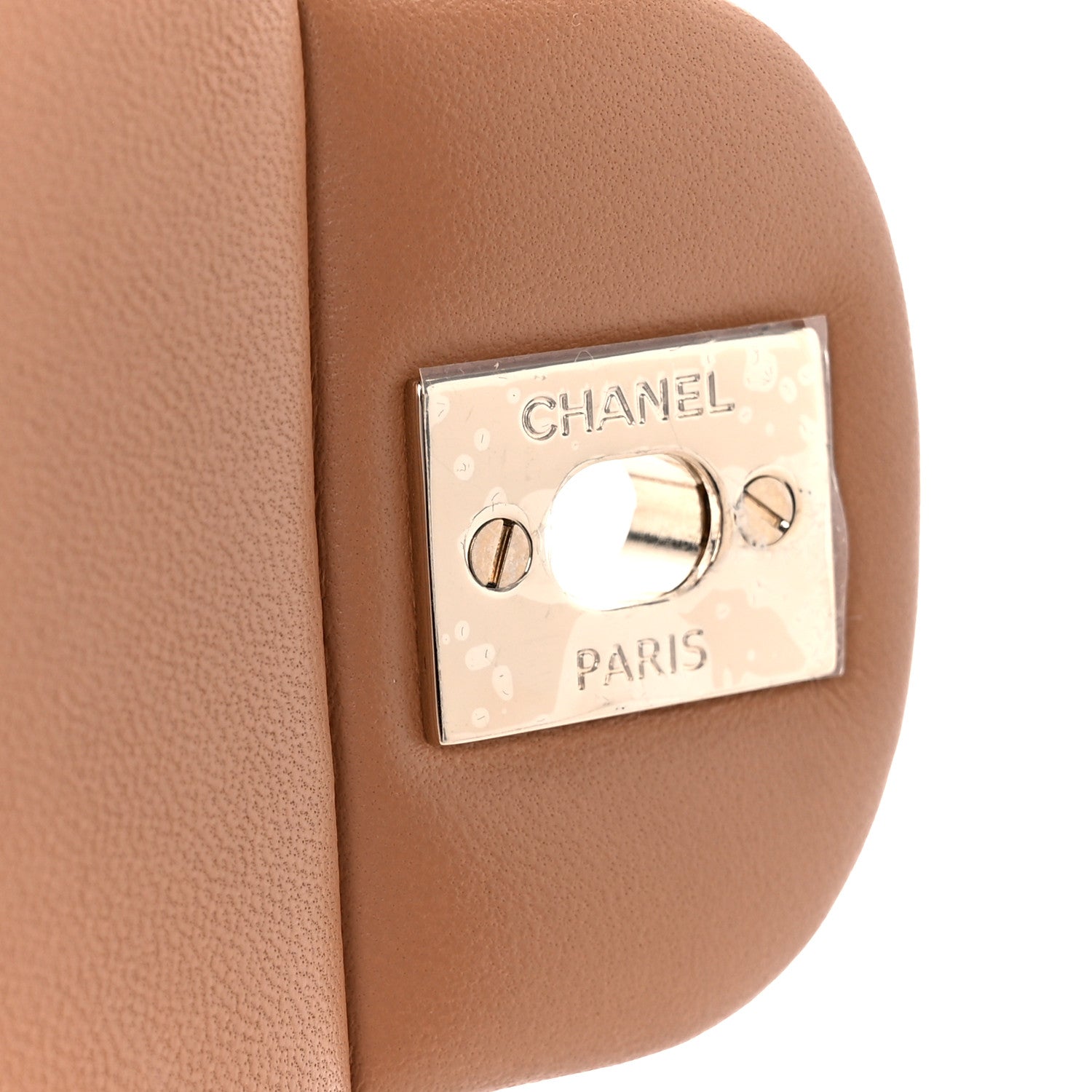 Chanel Lambskin Quilted Bi-Color Mini Top Handle Rectangular Flap Ecru Dark Beige 7 of 12