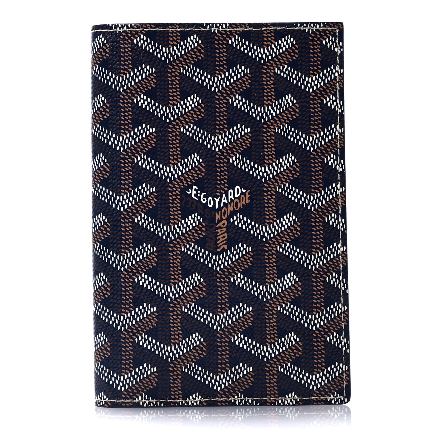 Goyardine Grenelle Passport Wallet Navy