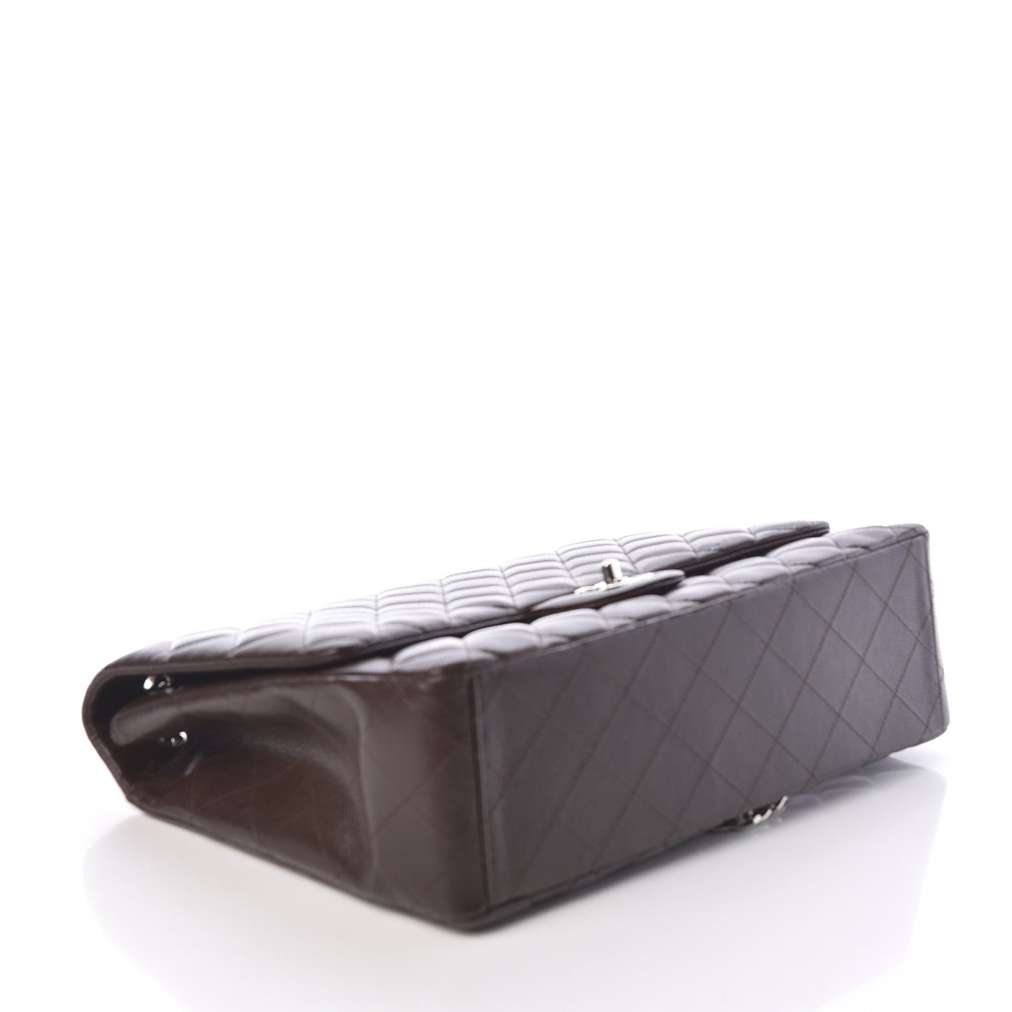 Caviar Quilted Maxi Single Flap Dark Brown