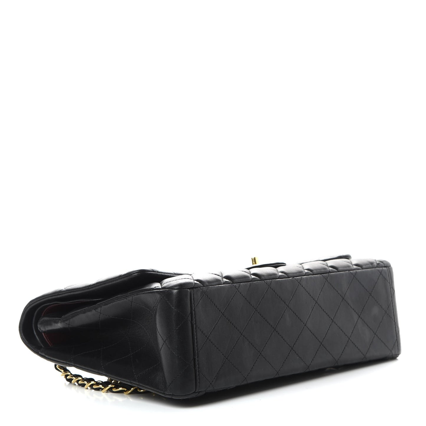 Lambskin Quilted Maxi Double Flap Black