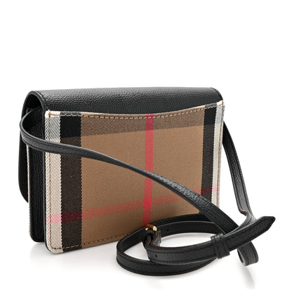 Burberry Derby Calfskin House Check Wallet On Chain Black 3 of 9