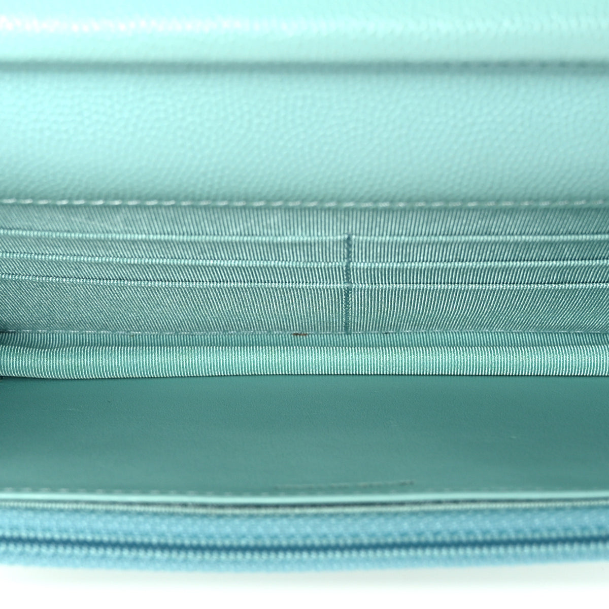 Caviar Quilted Wallet On Chain WOC Turquoise