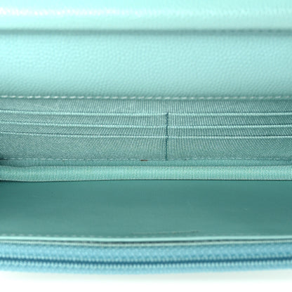 Chanel Caviar Quilted Wallet On Chain WOC Turquoise 5 of 11
