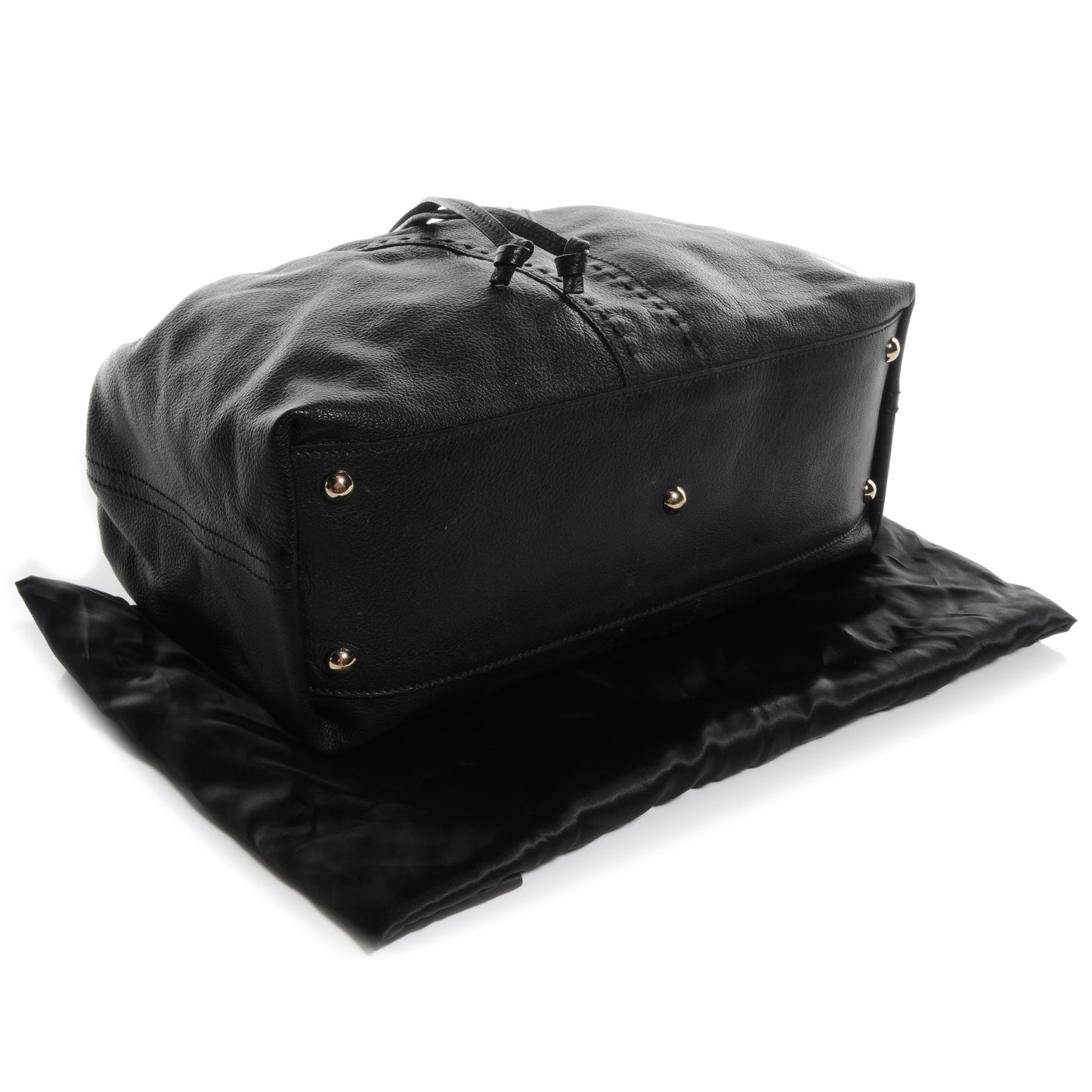 Leather Reversible Double Sac Y Tote Black Bronze