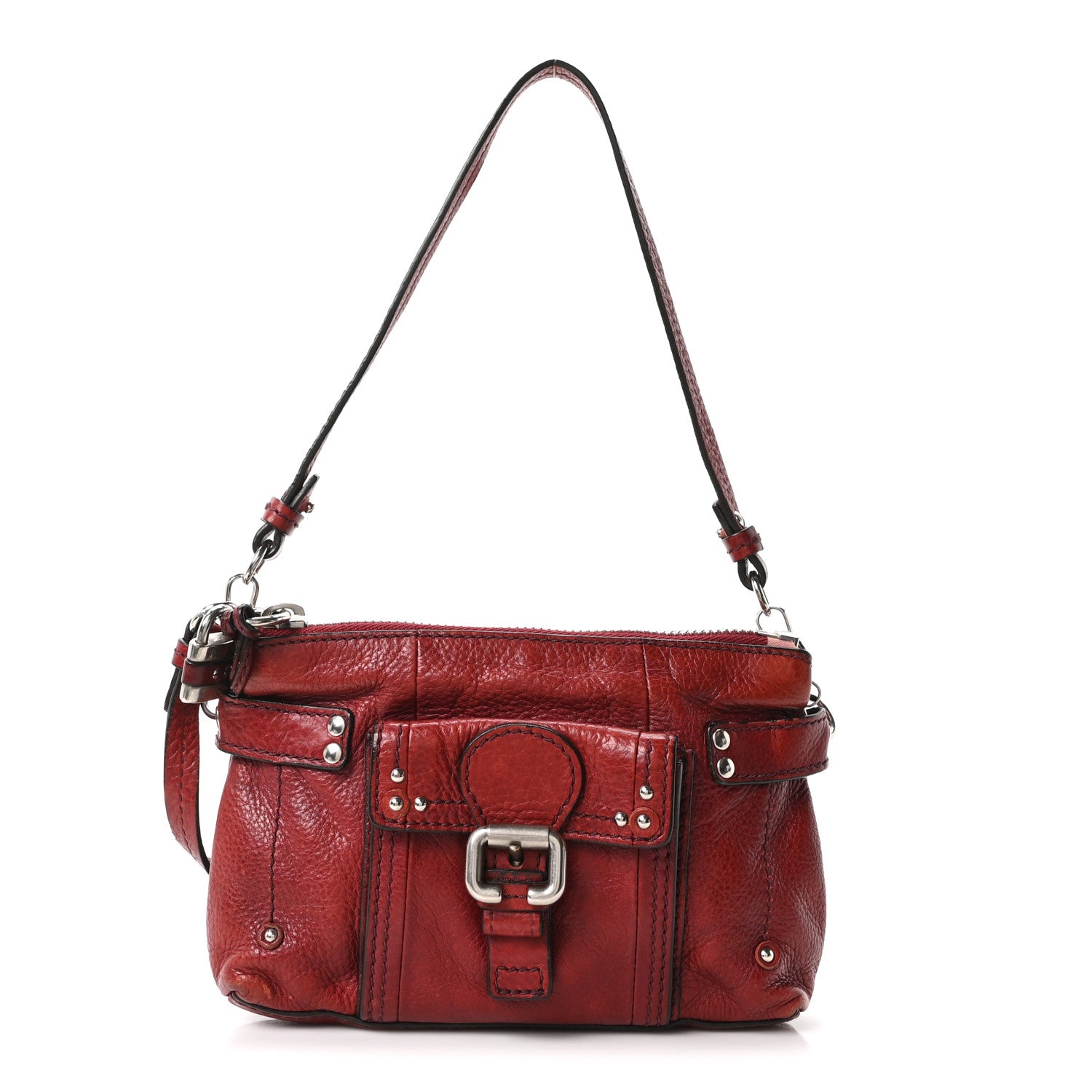 Chloe Grained Calfskin Small Paddington Crossbody  Dark Red 1 of 10