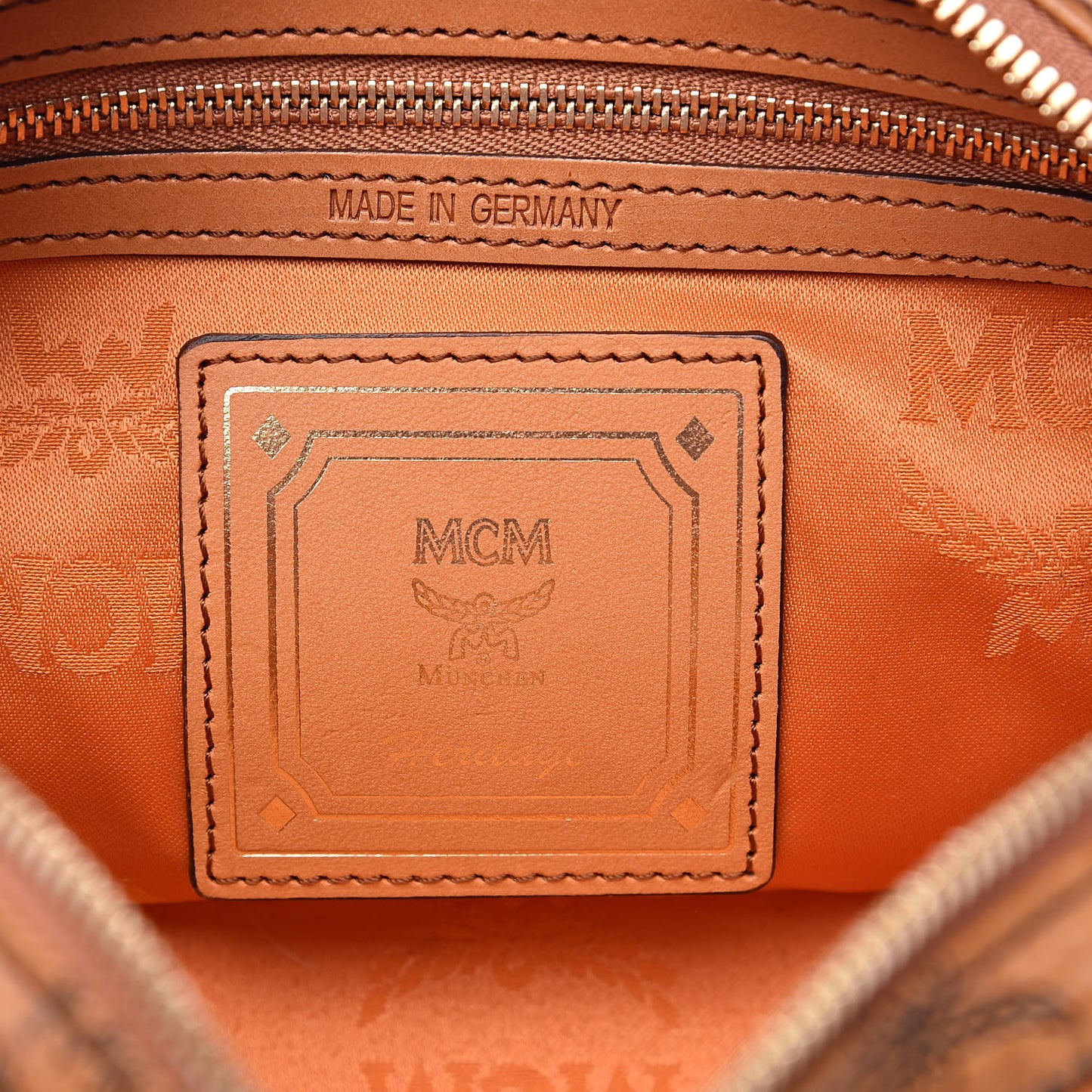 Visetos Small Heritage Line Camera Crossbody Bag Cognac