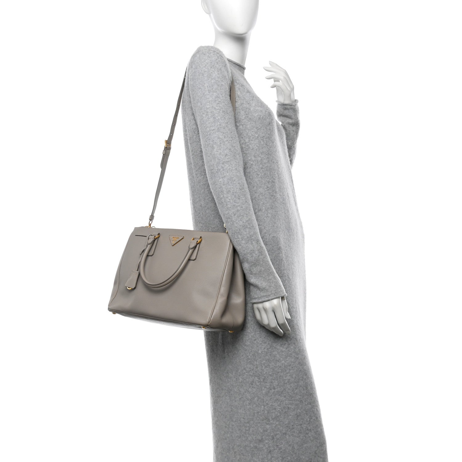 Prada Saffiano Medium Galleria Double Zip Tote Pomice 2 of 15