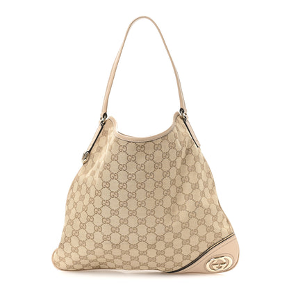 Gucci Monogram Medium New Britt Hobo Beige 1 of 12
