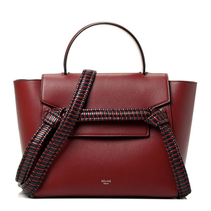 Celine Smooth Calfskin Micro Bi-Color Braided Belt Bag Red Wood 1 of 4