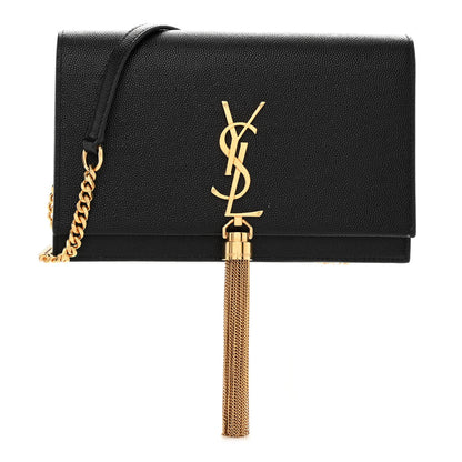 Saint Laurent Grain De Poudre Classic Monogram Kate Tassel Chain Wallet Black 1 of 9