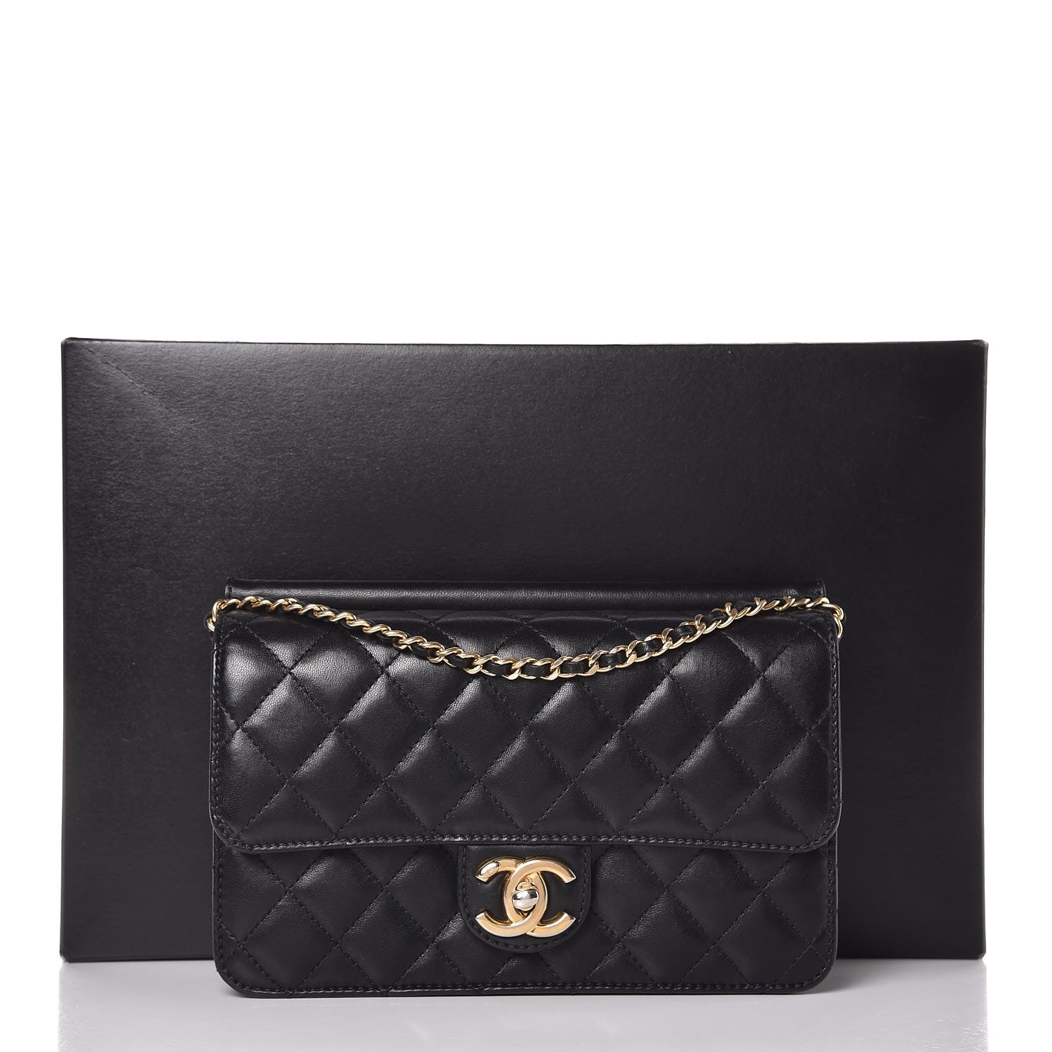 Chanel Lambskin Quilted Medium Crossing Times Flap Black 8 of 8