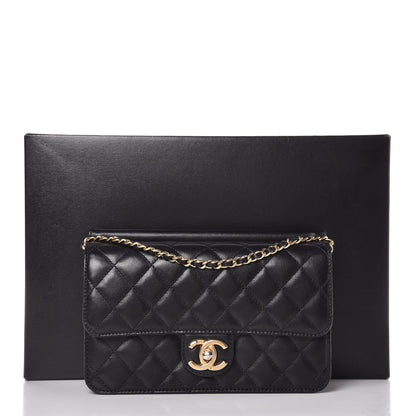 Chanel Lambskin Quilted Medium Crossing Times Flap Black 8 of 8