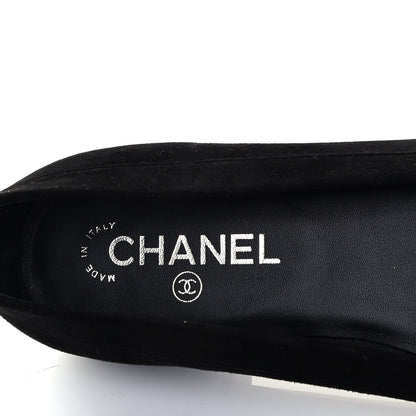 Chanel Kid Suede CC Flats 38.5 Black 7 of 7