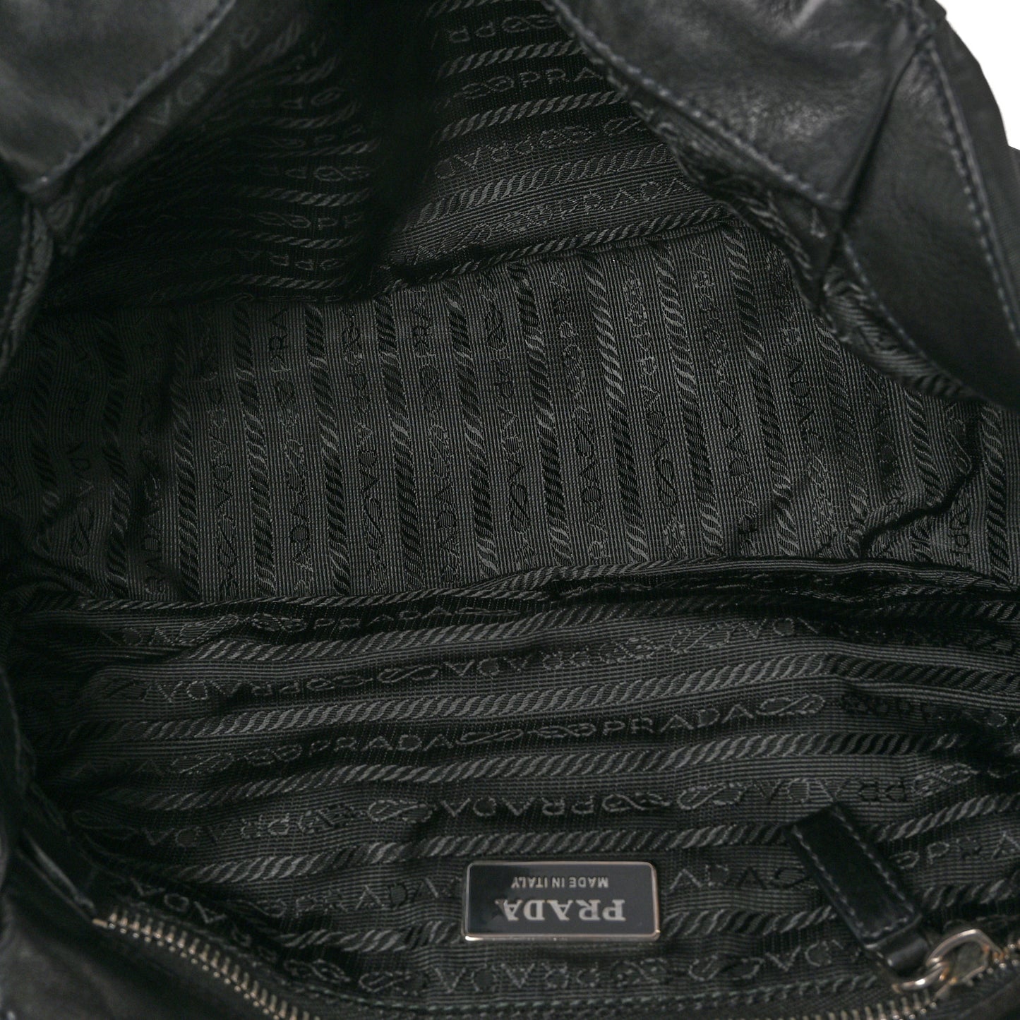 Tessuto Nylon Chain Shoulder Bag Black