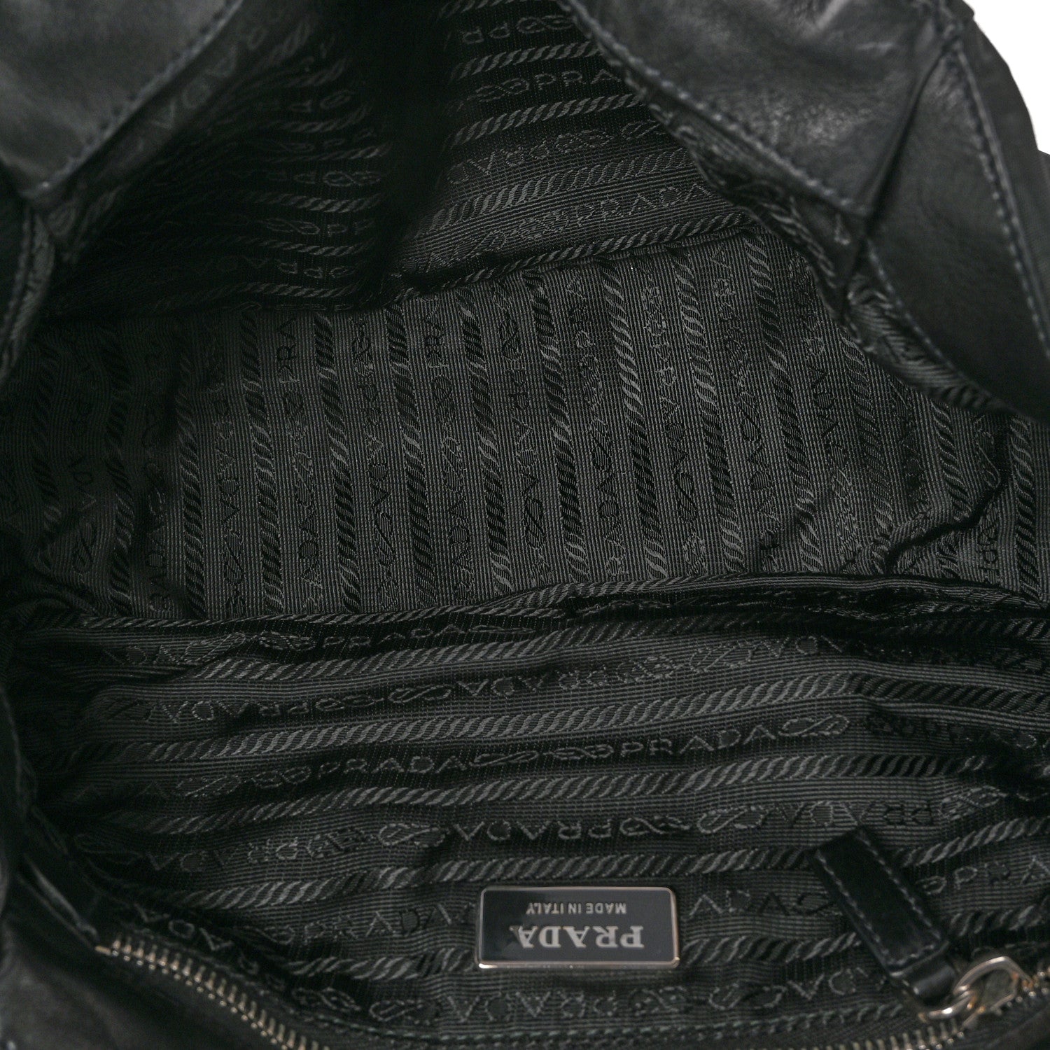Prada Tessuto Nylon Chain Shoulder Bag Black 5 of 10