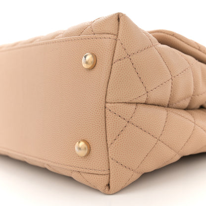 Chanel Caviar Lizard Embossed Quilted Small Coco Handle Flap Beige 10 of 11