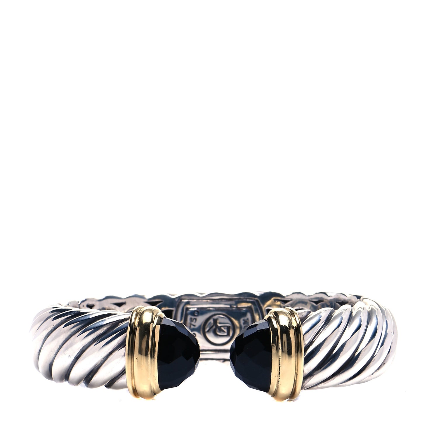 Sterling Silver 18K Yellow Gold Black Onyx 15mm Waverly Bracelet