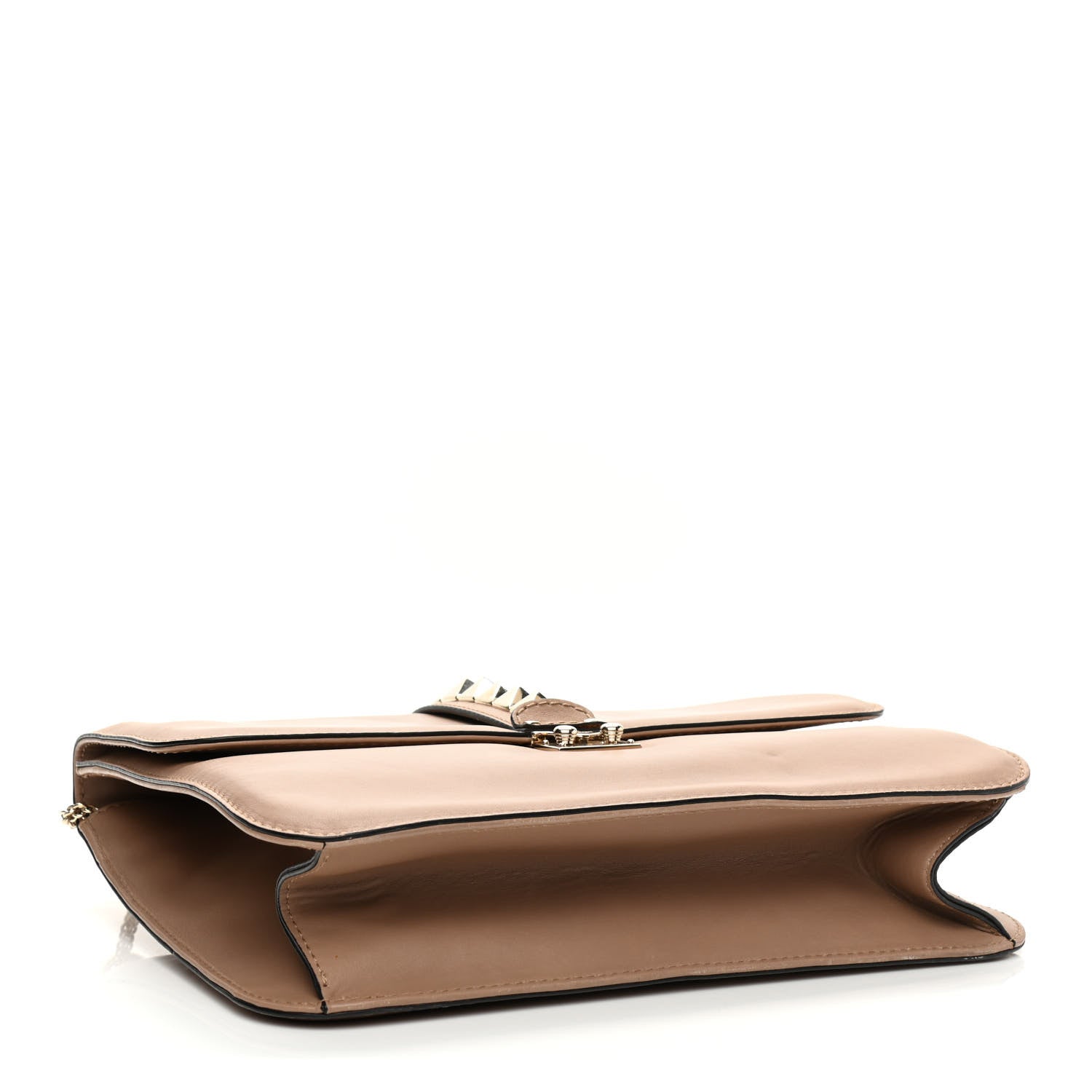 Valentino Garavani Vitello Large Glam Lock Rockstud Flap Poudre 4 of 8