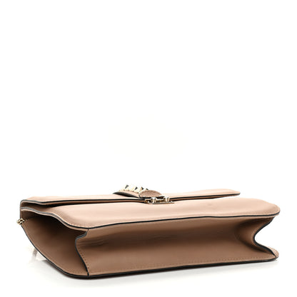 Valentino Garavani Vitello Large Glam Lock Rockstud Flap Poudre 4 of 8