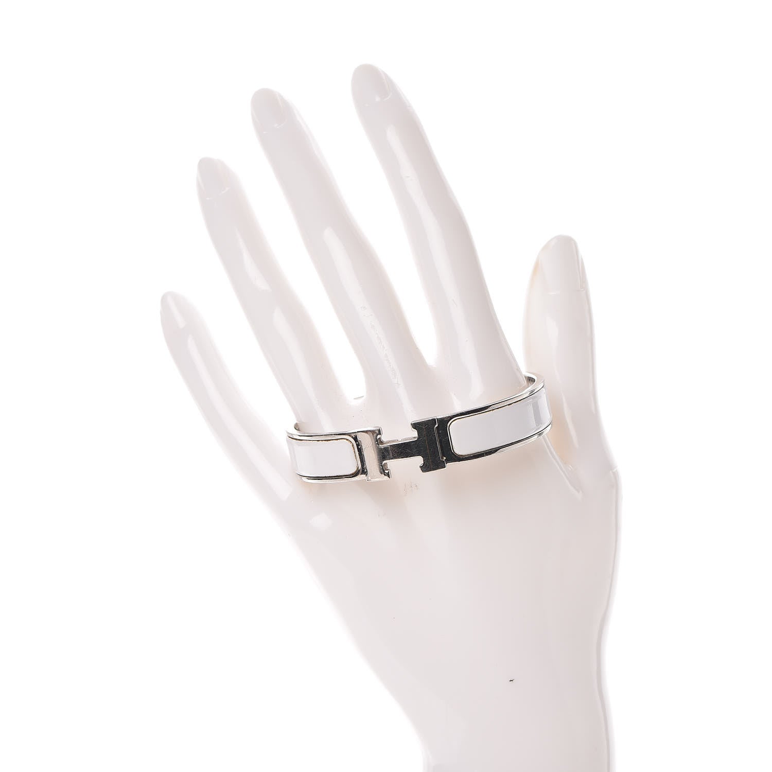 Hermes Enamel Narrow Clic Clac H Bracelet PM White 2 of 5