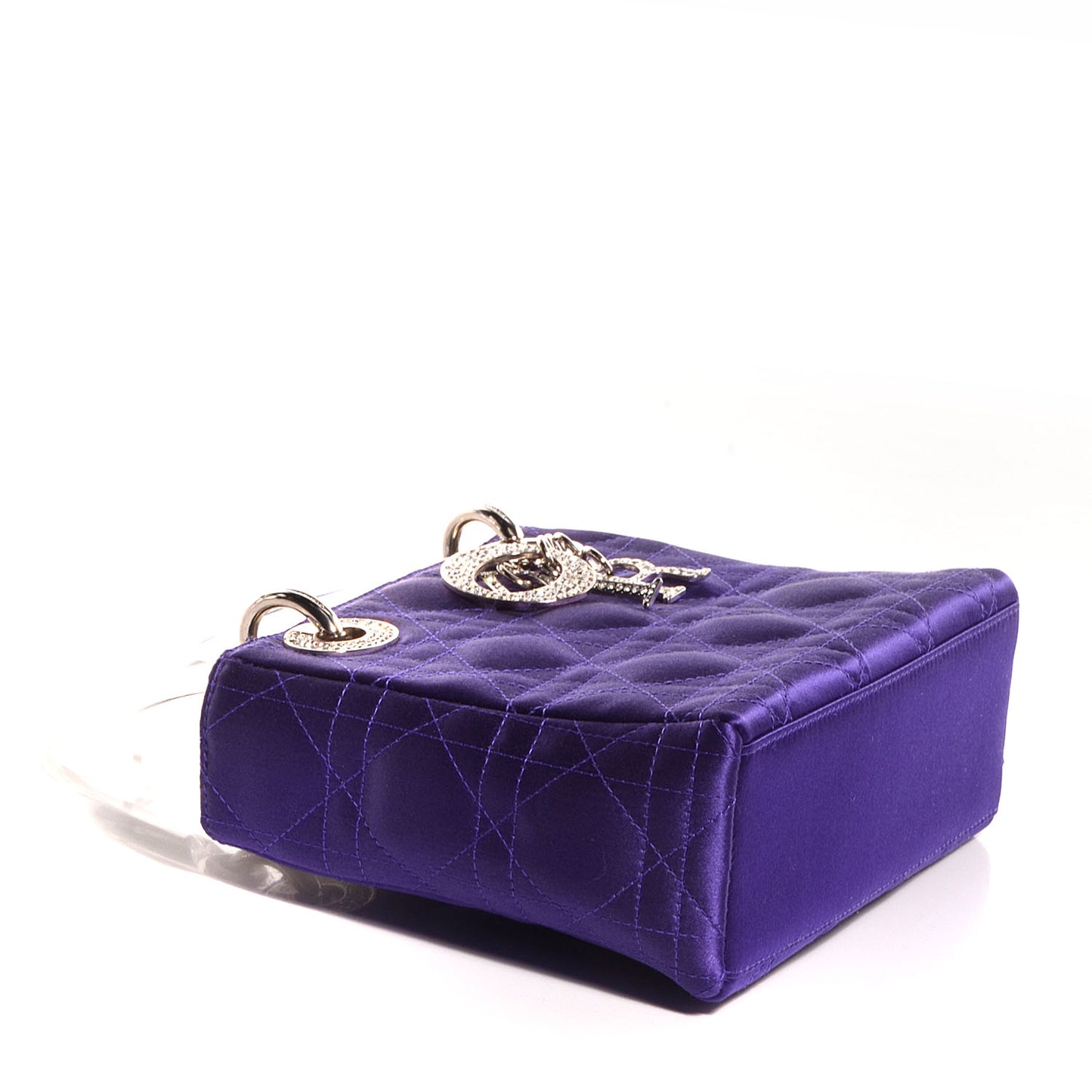 Satin Swarovski Crystal Cannage Mini Lady Dior Purple
