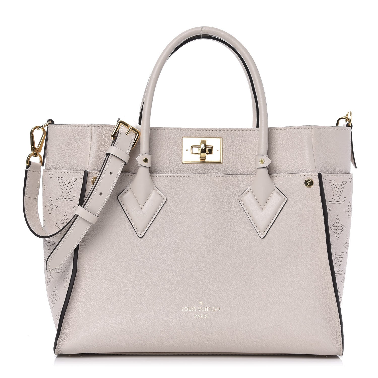 Louis Vuitton Calfskin Monogram On My Side Greige 1 of 12