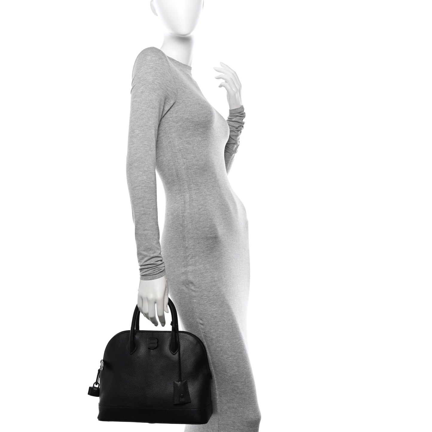 Calfskin LED Logo Projector Top Handle Bag Black