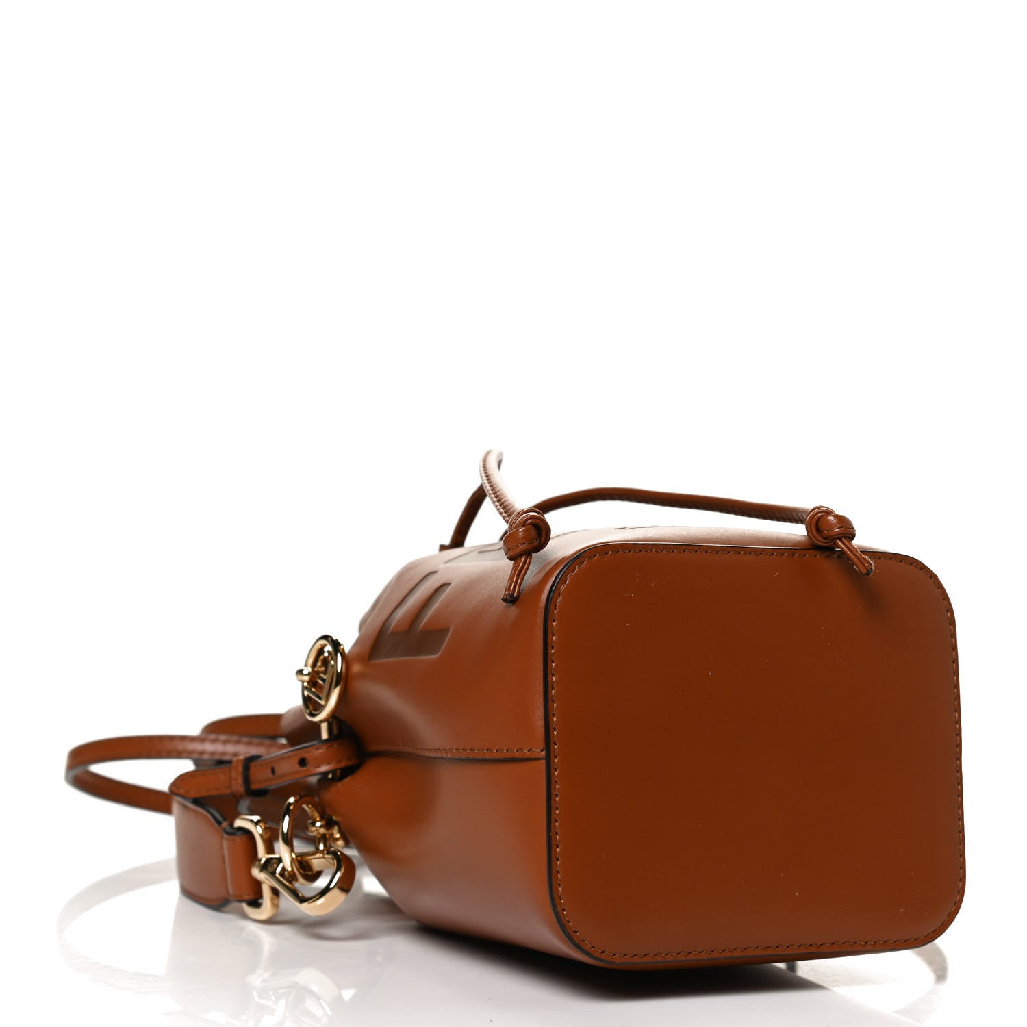 Fendi Vitello King F is Fendi Logo Embossed Mini Mon Tresor Bucket Bag Cuoio 4 of 11