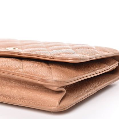 Chanel Letter Calfskin Embossed Quilted Wallet On Chain WOC Beige 7 of 15