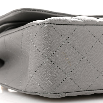 Chanel Caviar Quilted Small Double Flap Grey 9 of 11