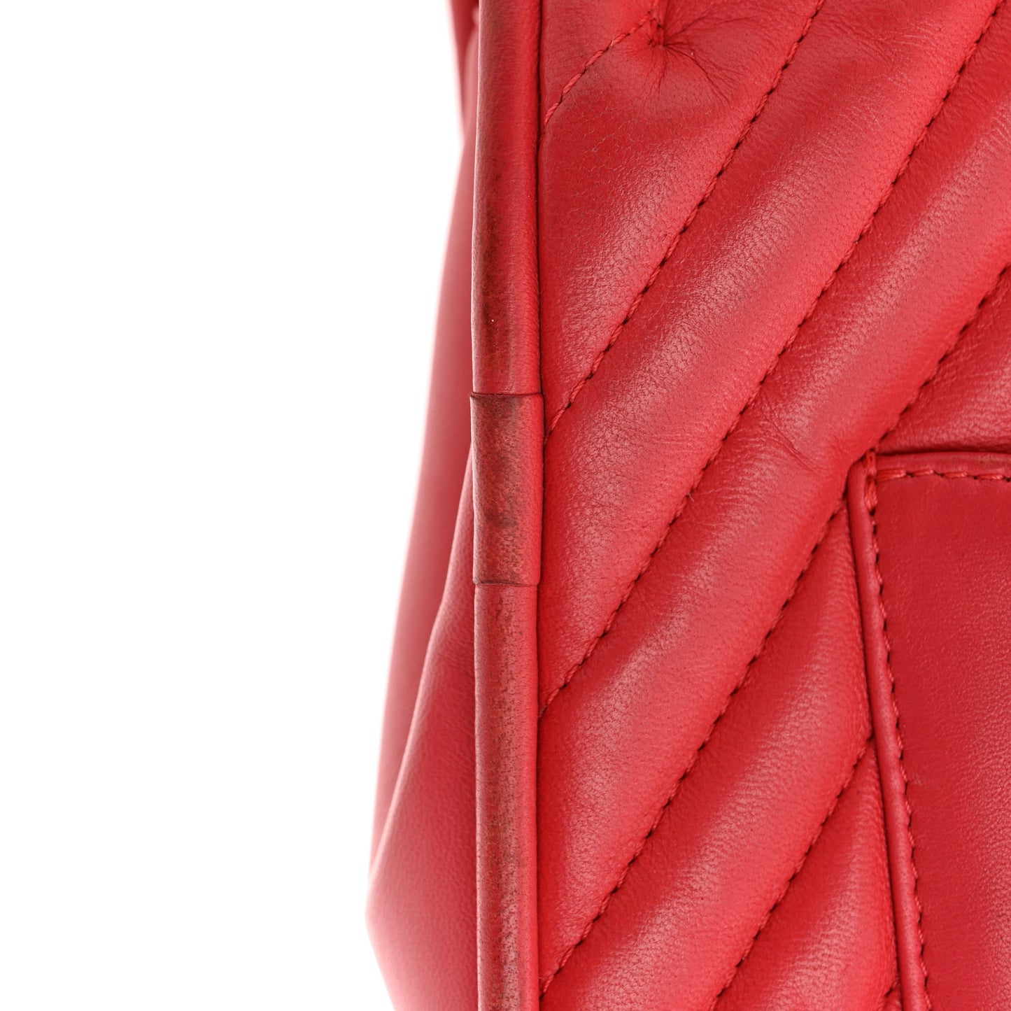 Lambskin Reverse Chevron Quilted Round Top Handle Flap Bright Pink
